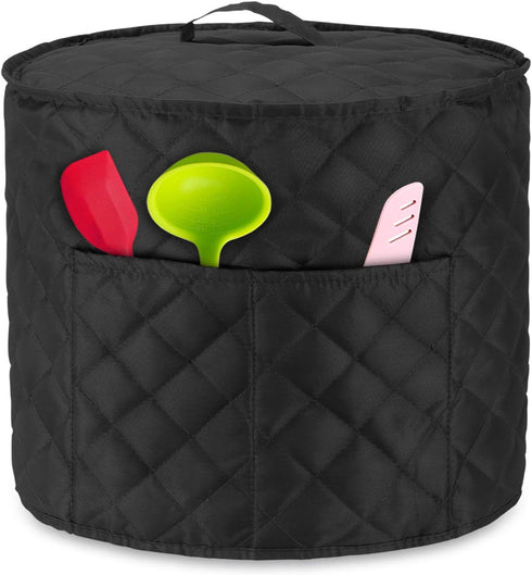 Luxja Dust Cover Compatible with 8 Quart Instant Pot, Cloth Cover with Pockets Fits Instant Pot (8 Quart) and Extra Accessories, Black Quilted Fab...