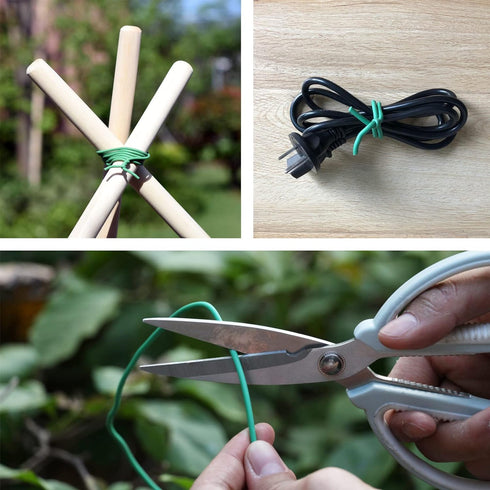 Green Soft Twist Tie Tomato Plant Tie TPR Garden Supply, for Supporting Plants and Home Organizing (65.6 feet/20 Meters)...
