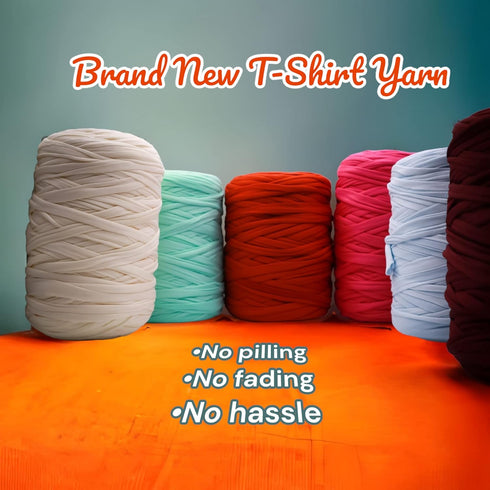 Ann G Premium T-Shirt Yarn, Super Soft Polyester, 300+ Feet, Durable, Non-Pilling, Consistent Color, Elastic (Orange)...