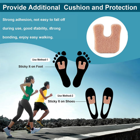Horseshoe Pads for Feet 60 Pieces, Callus Cushions Moleskin for Feet Metatarsal Pads 3 in 1, Felt Foot Pads Callus Pads for Feet Bottom of Foot Si...