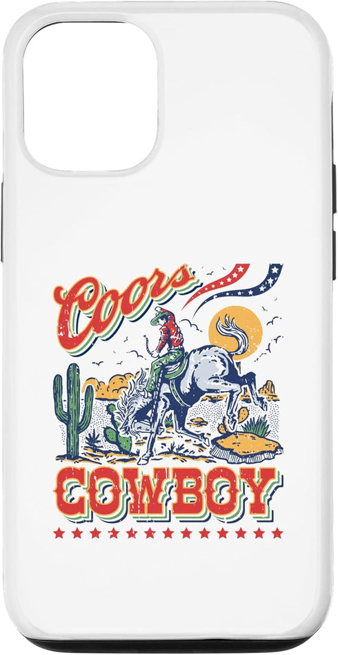 iPhone 13 Pro Vintage Cowhide Riding Coors Cowboys Western Country Case...