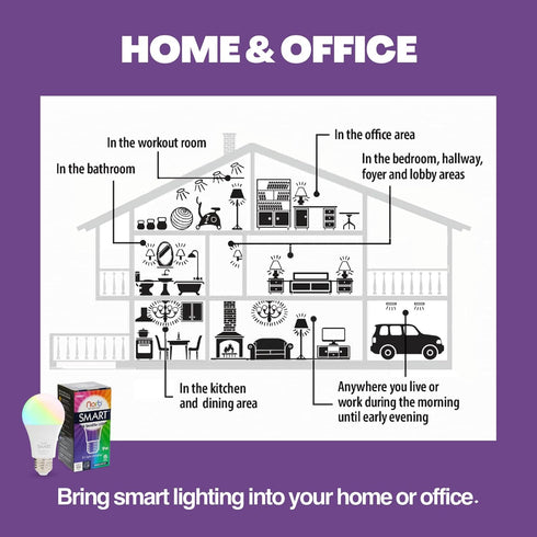 NorbSMART Smart Light Bulb LED - Color Changing Light Bulbs, Tunable Day and Night Spectra, Works with Alexa, Echo & Google Home Assistant, 9W, A1...