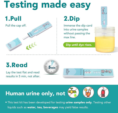 Easy@Home Single Drug Screen Test (Cannabinoids Urine Test) - THC Tests for Home THC Drug Test Urine Detox Kit Cutoff Level 50ng/mL Individually W...