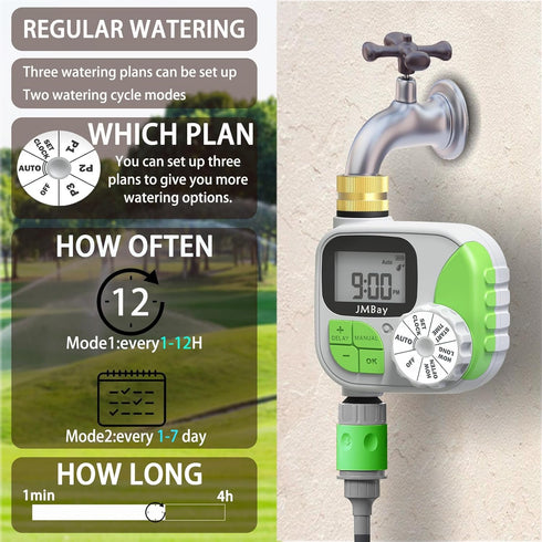 Sprinkler Timer Water Timer for Garden Hose,Smart hose Timer Programmable Auto Irrigation System for Yard & Greenhouse, Waterproof Digital Sprinkl...
