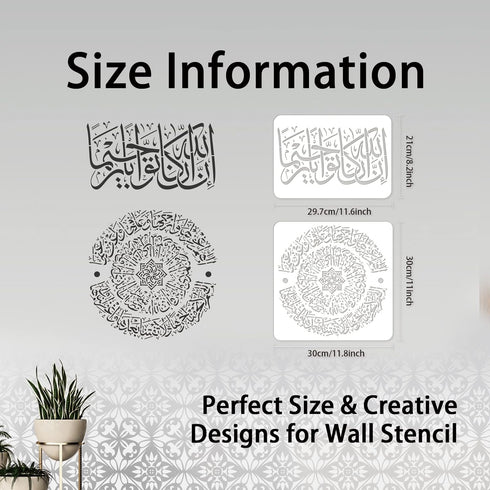 8pcs Wall Art Stencil Symbol Theme Wall Stencils Reusable Stencils Painting Templates 11.8X11.8", 11.8x8" for Walls Card Making Wood Furniture Nur...