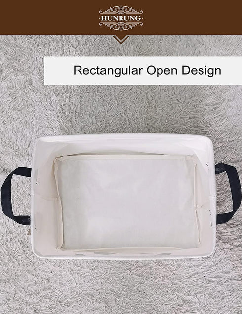 HUNRUNG Rectangle Storage Basket Cute Canvas Organizer Bin for Pet/Children Toys, Books, Clothes Perfect for Rooms/Playroom(Rectangle Panda)...