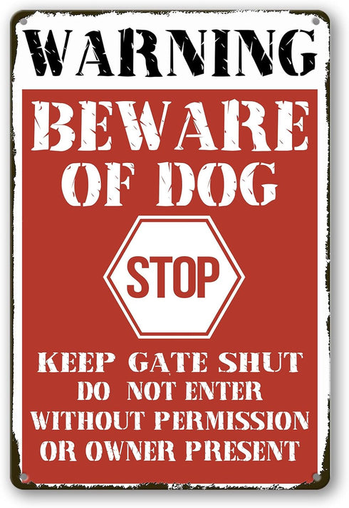 Beware Of Dog Signs For Fence Do Not Enter Dog Sign Funny Dog Metal Tin Signs Warning Signs For Property Metal Dogs On Premises Sign Outdoor Dog Y...