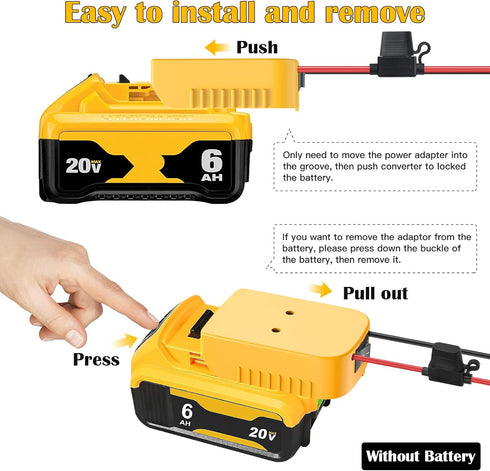 Power Wheels Adapter for Dewalt 20V Battery Adapter Power Wheels Battery Conversion Kit with Switch, Fuse & Wire Terminals, 12AWG Wire, Power Conn...