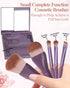 Travel Size Makeup Brushes Mini Set with Hard Case and Built-in Mirror, 5Pcs Small Cosmetic Brushes, On the Go Brush Travel Essentials kits for Wo...