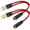 SaiTech IT 3.5 mm Exclusives Headphone Splitter for Computer 3.5mm to 2 Dual Mic Audio Y Splitter Cable Smartphone Headset to PC Adapter, Tablet (...