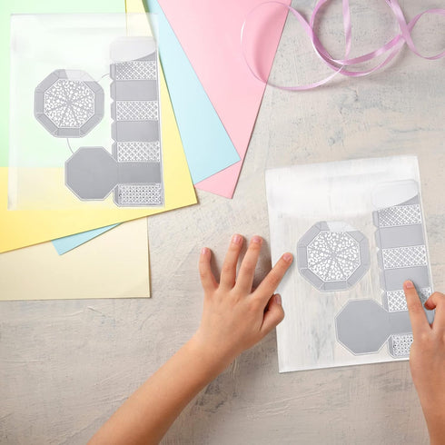 21 Pieces Clear Stamp and Die Storage Bag Pockets Resealable Plastic Seal Storage Envelopes Case Dies Stamp Storage Pocket for Christmas DIY Paper...