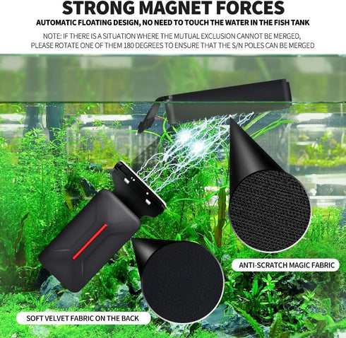 Aquarium brush Strong Magnetic Cleaner Brush Floating Magnetic Aquarium - Fish Tank Cleaner - Scrubber & Scraper Aquarium Cleaning Tools– Floating...