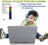 SIMOLIO Foldable Headphones for Kids with Mic, 75dB-85dB-94dB Kid Headphone with Share Port, Stereo Wired Headphones Hearing Protection for Youth ...