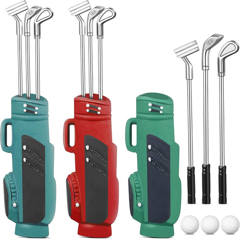 3 Sets Miniature Dollhouse Accessories Sports Miniature Golf Clubs Mini Golf Club Model Toys for 1:12 Scale Dollhouse Decorations, Red Blue Green...