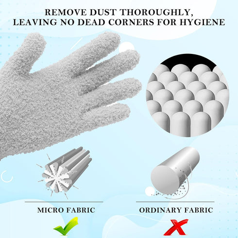 Evridwear Microfiber Gloves for Plant Dusting,Resuable Leaf Cleaning Glove for Houseplants,Blinds,Furniture and Small Objects...