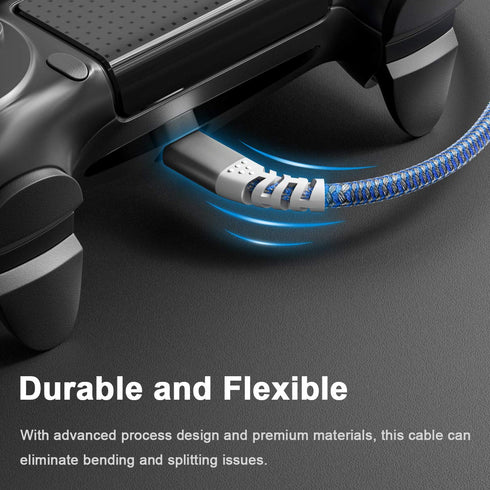 Fasgear PS4 Micro USB Cable 16ft, 2 Pack Long Braided Fast Charging Data Sync USB to Micro USB 2.0 Cord Compatible for Playstation 4,Xbox One Cont...