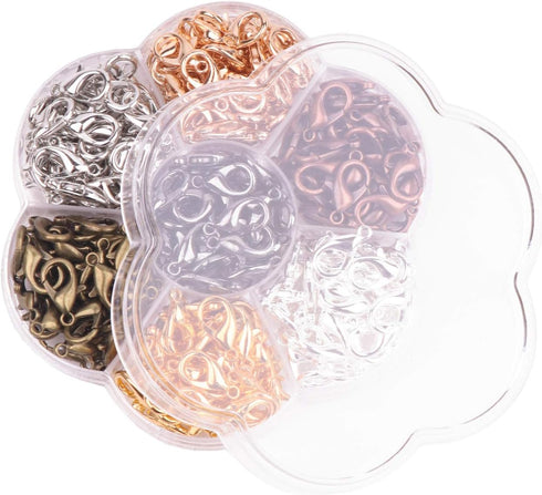 YAKA 245pcs 1 Box 7 Colors Alloy Lobster Clasp DIY Jewelry Bracelet Necklace Making Fastener Hooks (16x9mm)...