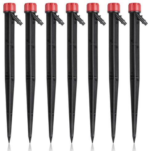 Kalolary 20PCS Drip Emitters for Irrigation, 1/4 Inch Drip Irrigation Emitters Parts 360 Degree Adjustable Water Flow Sprayer with Stake for 4/7mm...