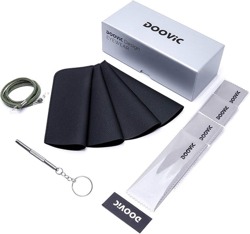DOOViC 4-Pack Reading Glasses Blue Light Blocking Computer Readers Anti Eyestrain New Classic Style Spring Hinge Glasses for Women 1.5 Strength...