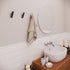 Walnut Wood Wall Coat Hook Rack - Set of 2 - Black Metal Hooks for Hanging Coats & Hats...