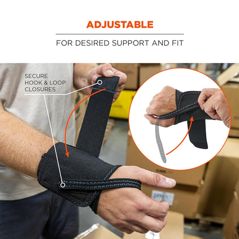 Ergodyne 70006 ProFlex 4000 Single Strap Wrist Support, Black - Large, Right Hand...
