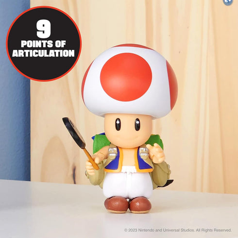 THE SUPER MARIO BROS. MOVIE - 5 Inch Action Figures Series 1 – Toad Figure with Frying Pan Accessory...