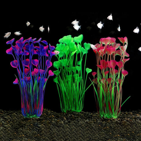 Artificial Plants Decoration Ornament for Fish Tank Aquarium Plastic Plants Tall 16 inch 2 Pack (Green)...
