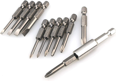 K456 Impact Phillips/Slotted Power Bit Set with Magnetic Bit Holder, 1/4-Inch Hex Shank, 12-Piece...