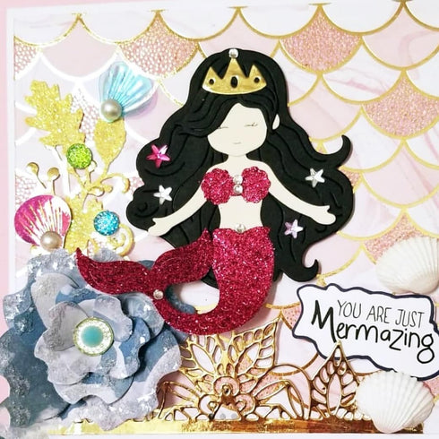 1pc Mermaid Sea Daughter Doll Dies Metal Cutting Die Cut for Paper Craft Handmade Card Making Greeting Cards Decoration Alina Craft Art Template...