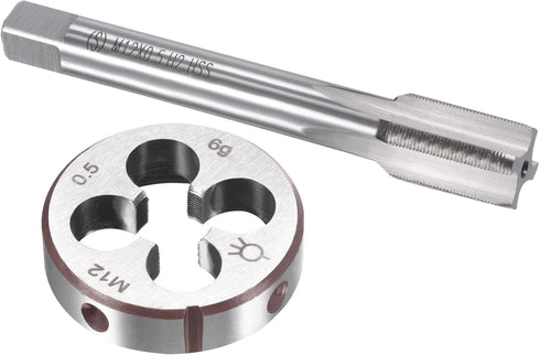 uxcell M12 x 0.5mm Metric Tap and Die Set, Machine Thread Screw Tap with Round Threading Die, Tap & Die Kit for Nut Screw Bolt Thread Repair...