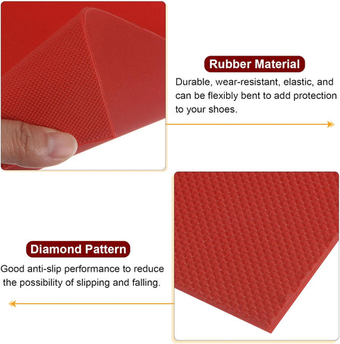 Rubber Sole Sheet 1.8mm Thick Repair Non-Slip Replacement Pad for Shoes Bottom Repairing, Red...