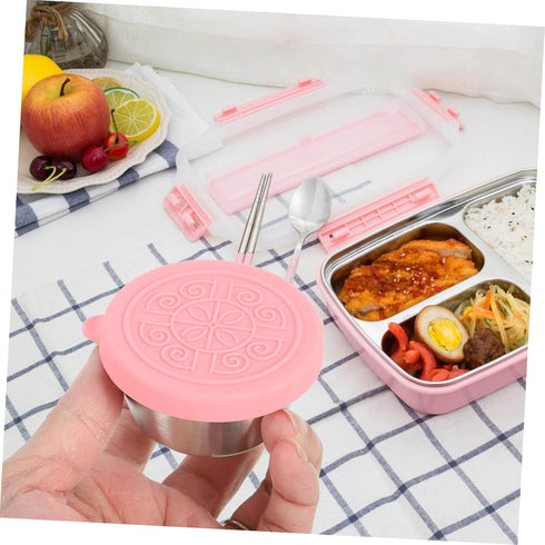 3pcs Stainless Steel Sauce Cup Sushi Dipping Bowl Stainless Steel Ramekin Saucers Bowl Metal Container with Lid Salad Dressing Containers Snack Tr...