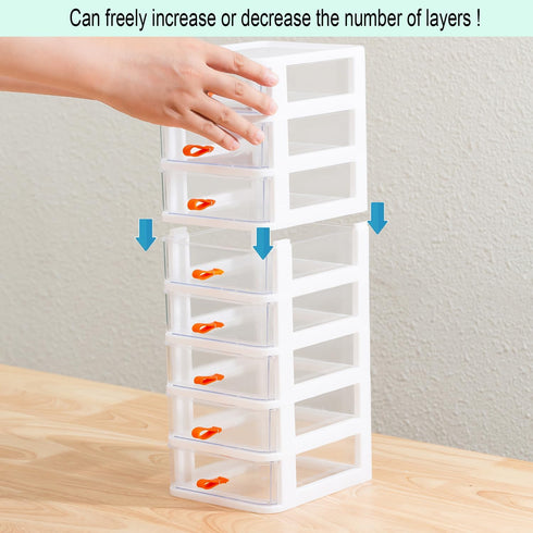 Gagee 5 Drawer Mini Stackable Storage Drawers,Plastic Dressers with Drawers for Arts and Crafts, Small Tools, Sewing Accessories, Stationary, and ...