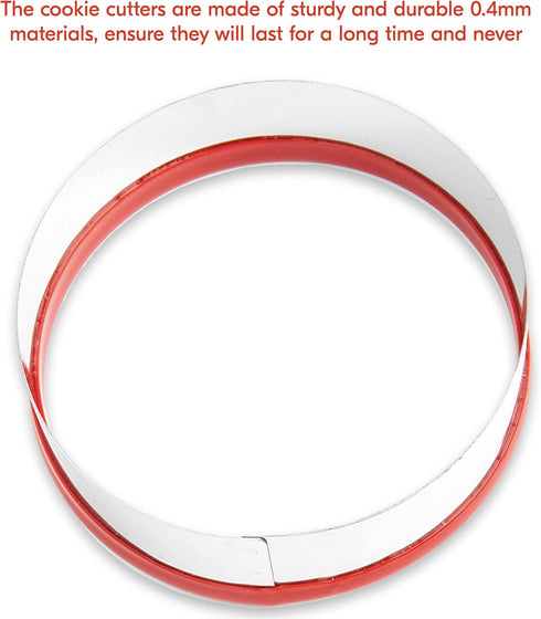Large Round Cookie Cutter 5", Biscuit Cutter, Circle Cookie Cutter for Baking, Small Cake Cutter, Dough Cutter, Coated with Soft PVC for Protectio...