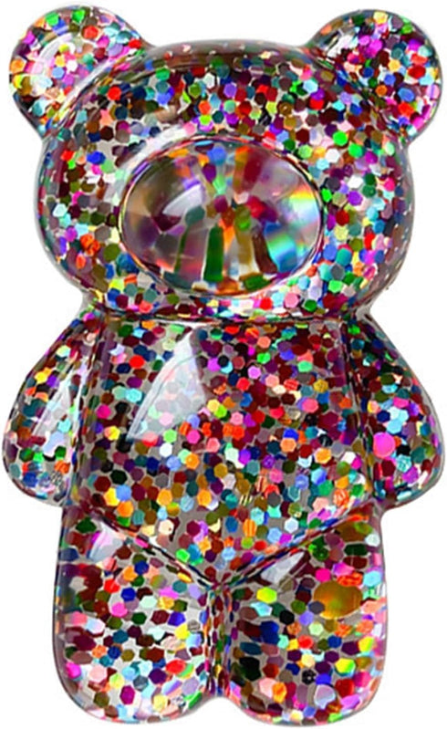 Mobile Phone Finger Holder Mobile Phone Finger Holder Cartoon Foldable Epoxy Sequins 3D Cute Bear Shaped Phone Grip Tok Folding Bracket Cell Phone...