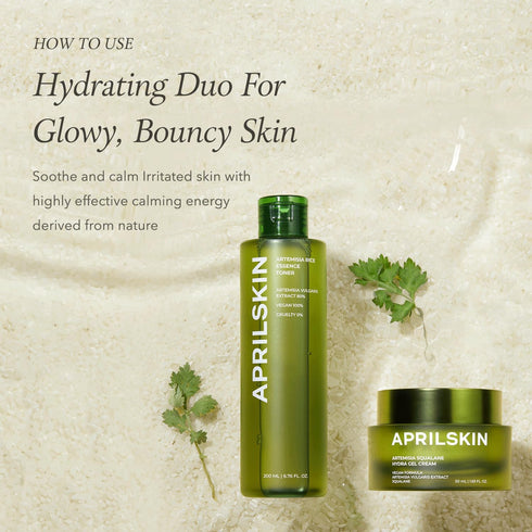 APRILSKIN Artemisia Rice Toner & Squalane Hydra Gel Cream Mini Kit | 100% Korean Mugwort | Travel Kit | Vegan, Cruelty Free, Low pH, | No sulfates...