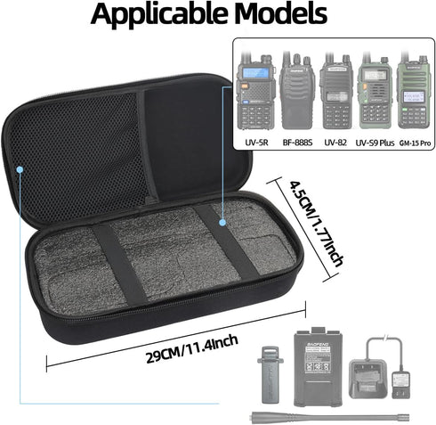 BAOFENG Walkie Talkie Case Holder Handheld Ham Radios Hard Storage Carrying Case for UV-5R BF-F8HP GM-15 Pro UV-5RA UV-5R+ Plus UV-5RE GT-5R BF-88...