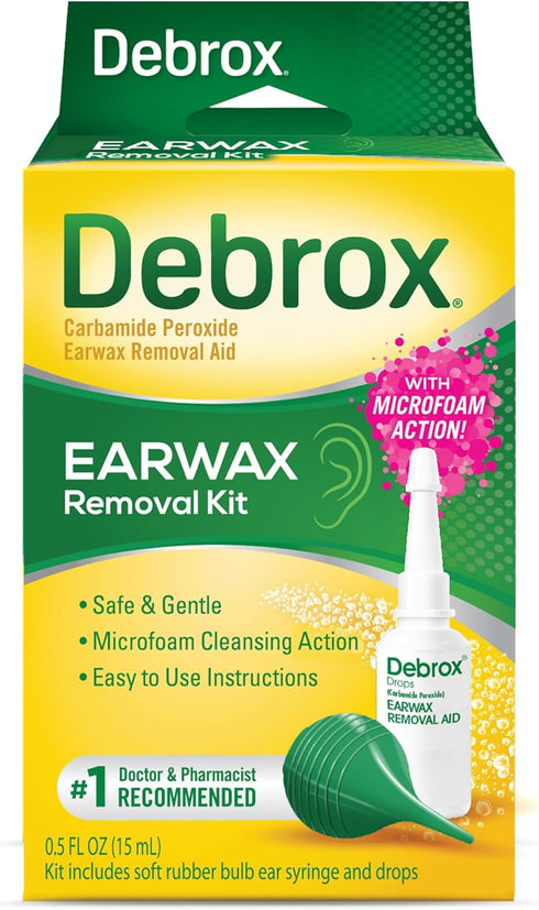 Debrox Ear Wax Removal Kit - Includes Bulb Syringe and 0.5 Fl Oz Removal Drops for Cleaning Ears...