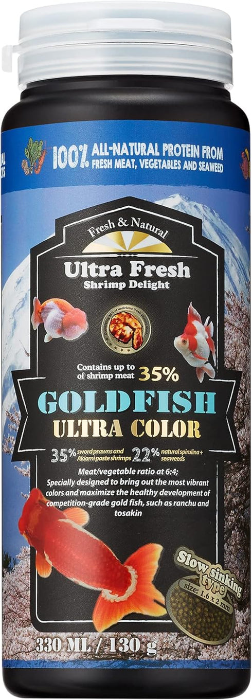 Ultra Fresh Sinking Goldfish Food, Color Enhancing, Balanced Diet, All Natural Ingredients, Clear Water Formula, Slow Sinking Gold Fish Pellets, G...