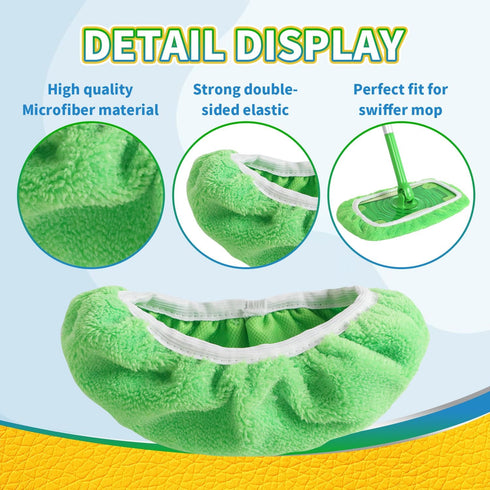 Reusable 100% Chenille Mop Pads Compatible with Swiffer Sweeper Mop, Wet and Dry Flat mop Cover, 3 Pack Washable Mop Pads for Surface/Hardwood Flo...