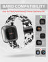 Wearlizer Resin Band Compatible with Fitbit Versa/Versa 2, Lightweight Bracelet Replacement Wristband Strap for Women Men, White Black Flower...