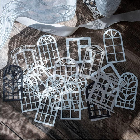 Diuhofart Scrapbook Cutouts Paper Lace for Scrapbooking Supplies Frames, 80 Pcs Vintage Scrapbook Paper Window Cutout for Junk Journaling, Card Ma...