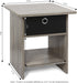 Furinno Dario End Table / Side Table / Night Stand / Bedside Table with Bin Drawer, 1-Pack, French Oak Grey/Black...