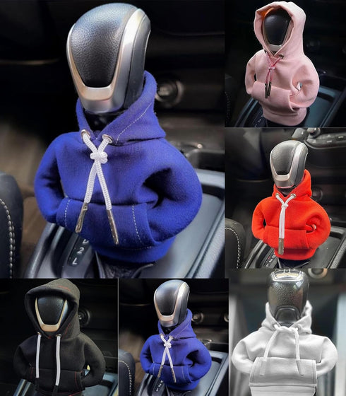 Gear Shift Knob Cover, Universal Car Interior Accessories, 4.8 Inch Funny Hoodie for Gearshift, Car Shifter Stick Protector Decoration (Blue/Red/P...