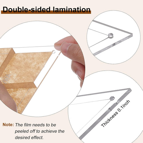 BENECREAT 6Pcs Free Motion Triangle Quilting Template Set, Acrylic Transparent Quilting Rulers for Machines Quilting DIY Designs On Shirts...