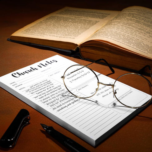 Church Notes Notebook 5.5 x 8.5 Inch Tear Away Sermon Note Journal Christian Sticky Note Pads Self Adhesive Religious Sticky Notepads Church Note ...