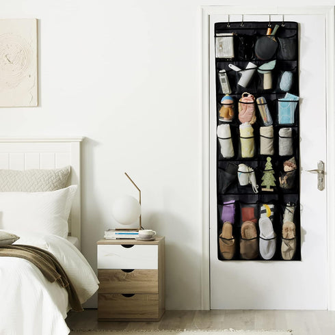 Over Door Shoe Organizer, Door Shoe Rack - 28 Extra Large Mesh Pocket Over The Door Shoe Organizer,Hanging Shoe Organizer, Black...