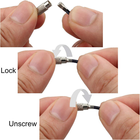 Wisdompro Keychain, 12 Pack of 4.3 Inches Stainless Steel Wire Ring 2mm Cable Loop Rings for Hanging Luggage Tag, Keys and ID Tag Keepers - Black...