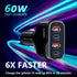 SUNDA 60W USB C Fast Car Charger | 4-Ports Car Charger Adapter | Dual Type C PD30W/PPS30W Compatible with iPhone15/14 Pro/Max/iPhone13/Galaxy/Sams...