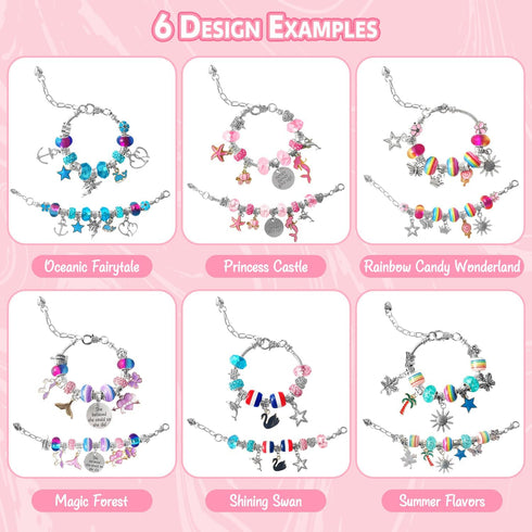 Charm Bracelet Making Kit for Girls - 77pcs Kids Jewelry Making Kit DIY Charm Bracelet Necklace Kit for Girls Ages 5-12 Unicorn Crafts Birthday Ea...